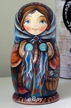 Russian matryoshka doll nesting babushka winter Fair handmade exclusive