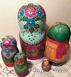 Russian matryoshka doll nesting babushka winter handmade exclusive