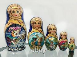 Russian matryoshka dolls Ruslan and Lumila. Beauty handmade exclusive 5/31