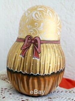 Russian matryoshka roly-poly babushka doll beauty rabbit handmade exclusive