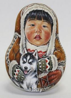 Russian matryoshka tumbler babushka doll Chukcha North handmade exclusive