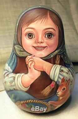 Russian matryoshka tumbler babushka doll beauty squirrel handmade exclusive