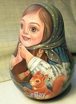 Russian matryoshka tumbler babushka doll beauty squirrel handmade exclusive