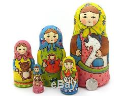 Russian nesting doll 5 HAND PAINTED Matt Martryoshka Girls & Toys RYABOVA signed