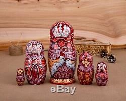 Russian nesting doll, Empress, Russian Matryoshka, Swarovski, Gift for her