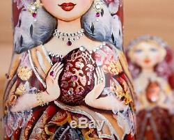 Russian nesting doll, Matryoshka, Empress wooden doll, Wedding gift, Home decor