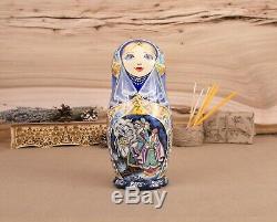 Russian nesting doll, Matryoshka, Wooden souvenir doll, Carved matryoshka