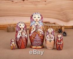 Russian nesting doll, Russian Empress Matryoshka, Faberge egg doll with crystald