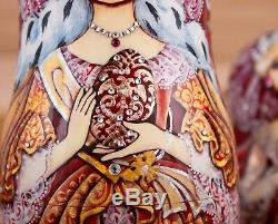 Russian nesting doll, Russian Empress Matryoshka, Faberge egg doll with crystald