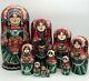 Russian Nesting Dolls, Matryoshka, 10-pieces Set, Handmade