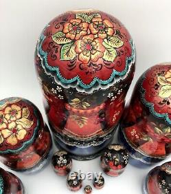 Russian nesting dolls, Matryoshka, 10-pieces set, handmade