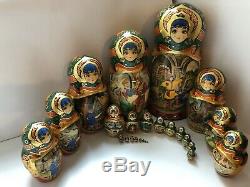 Russian nesting dolls, Matryoshka, 25-pieces set, fairytale, handmade