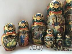 Russian nesting dolls, Matryoshka, 25-pieces set, fairytale, handmade