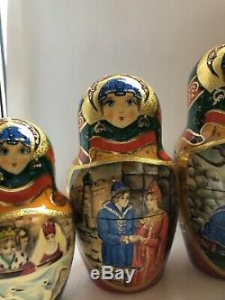 Russian nesting dolls, Matryoshka, 25-pieces set, fairytale, handmade