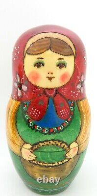 Russian nesting dolls Matryoshka 3 TRADITIONAL DAD & Chicken Babushka RYABOVA