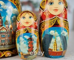 Russian nesting dolls Matryoshka dolls with Saint-Petersburg Russian dolls