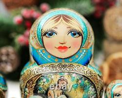 Russian nesting dolls Matryoshka with ballerina Russian dolls hand-painted