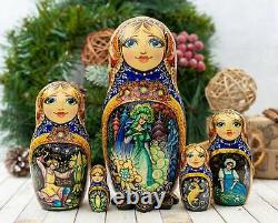 Russian nesting dolls Scarlet Flower Russian dolls hand-carved