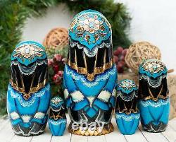 Russian nesting dolls Snow Maiden Russian dolls hand-carved