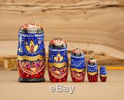 Russian traditional Nesting dolls, Troika Handmade doll, Matryoshka, Russian dol
