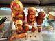 Russian Wood Nesting Dolls, Set Of 10 Dolls, Clean