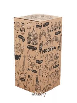 Russian wooden Matryoshka 7 pieces blue white USSR 8 inch