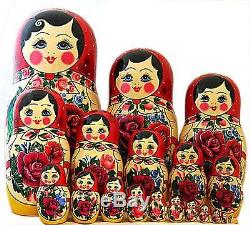 SEMENOVSKAYA 20 PC TRADITIONAL RUSSIAN DOLL Big Size Matryoshka Babushka doll