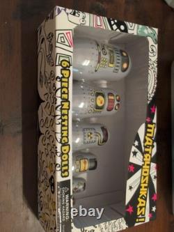 SET of 6 Robot Nesting Dolls Matryoshka Madness! Babushka Silver Russian New