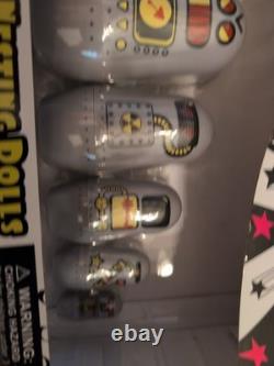 SET of 6 Robot Nesting Dolls Matryoshka Madness! Babushka Silver Russian New