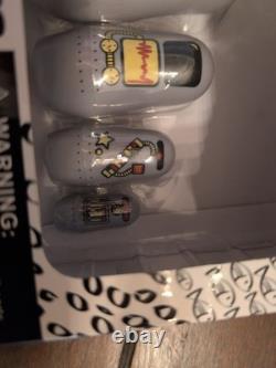 SET of 6 Robot Nesting Dolls Matryoshka Madness! Babushka Silver Russian New