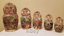 STUNNING 15 piece matryoshka doll (Russian nesting doll) Ilya Muromets depicted