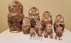 STUNNING 15 piece matryoshka doll (Russian nesting doll) Ilya Muromets depicted