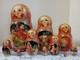 Stunning! Lge Russian Matryoshka Fairy Tale Nesting Dolls, 10 Piece 10.5 Signed