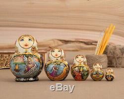 Saltan Nesting dolls Swan princess Russian doll Anniversary gift Matryoshka