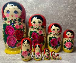 Semenovskaya Matryoshka 10 pcs Nesting Dolls 10.24 (26cm). Made in Russian