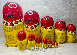 Semenovskaya Matryoshka 15 pcs Nesting Dolls 12.6 (32cm). Made in Russian