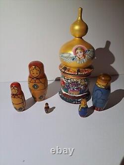 Sergiev Posad 6 piece Matryoshka doll, vintage 1996 & signed Russian doll rare