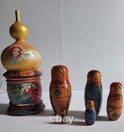 Sergiev Posad 6 piece Matryoshka doll, vintage 1996 & signed Russian doll rare