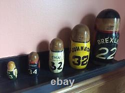 Sergiev Posad City Wooden Russian Nesting Doll Collection NBA Players Bird, Shaq