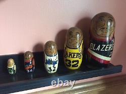 Sergiev Posad City Wooden Russian Nesting Doll Collection NBA Players Bird, Shaq