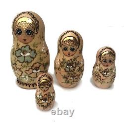 Sergiev Posad Russian Matryoshka Nesting Dolls Signed (5 Dolls)