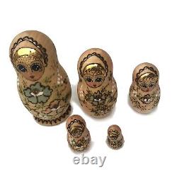 Sergiev Posad Russian Matryoshka Nesting Dolls Signed (5 Dolls)