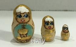 Set 10 Russian Nesting Dolls Stacking Dolls Babushka Matryoshka GoldPainted Set