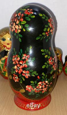 Set Of 7 Russian Matryoshka Nesting Dolls Signed Hand Painted Russia 1996 Meot