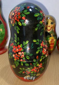 Set Of 7 Russian Matryoshka Nesting Dolls Signed Hand Painted Russia 1996 Meot