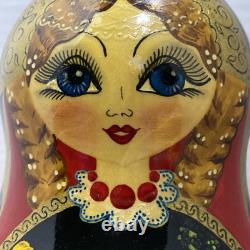 Set Of 7 Russian Matryoshka Nesting Dolls Signed Hand Painted Russia 1996 Meot