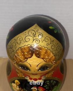 Set Of 7 Russian Matryoshka Nesting Dolls Signed Hand Painted Russia 1996 Meot