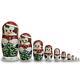 Set Of 10 Snowmen With Christmas Tree Wooden Nesting Dolls 10.25 Inches