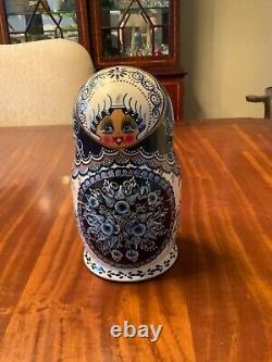 Set of 12 Russian Matryoshka Nesting Dolls Signed Hand Painted