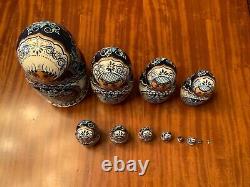 Set of 12 Russian Matryoshka Nesting Dolls Signed Hand Painted